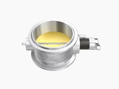 WIlson Manifolds Hi-boost Vband billet throttle body Low-poly 3D model