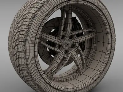 Savini Forged SV-16 Wheel and Tire 3D model