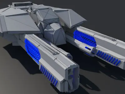 Laser turret Low-poly 3D model