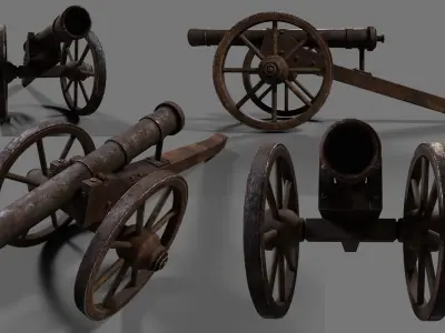 Old Western Cannon 3D model