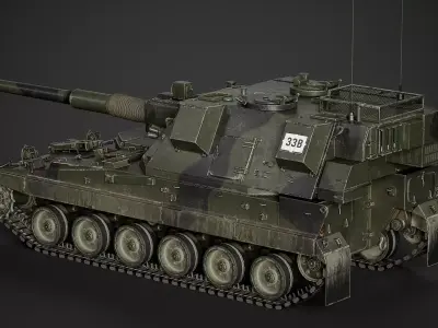 AS-90 Low-poly 3D model