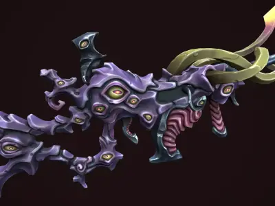 Ancient assault rifle Low-poly 3D model