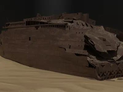 The bow of the Titanic Low-poly 3D model