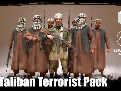 Terrorist Pack Low-poly 3D model