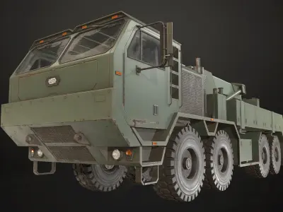 Heavy Military Truck V1 - Wrecker Low-poly 3D model