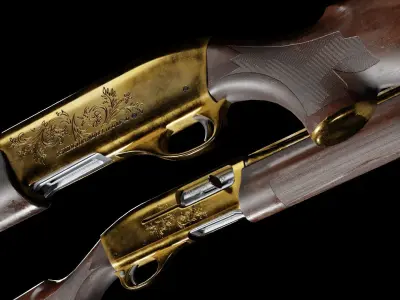 Low Poly Remington 1100 Low-poly 3D model