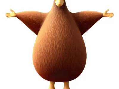 Friendly Kiwi Bird model pack Low-poly 3D model