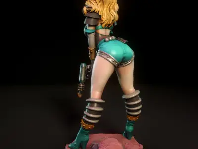 Janet female figurine on rock 3D print model