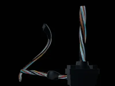 Wires with car connector Free low-poly 3D model