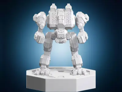 Bipedal Combat Mech Miniature 3D print model