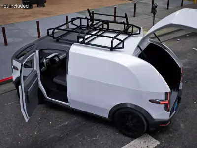 Minibus Electric White Rigged for Maya 3D model