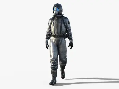 Radioactive Soldier - Atomic Veteran Rigged Animated Low-poly 3D model