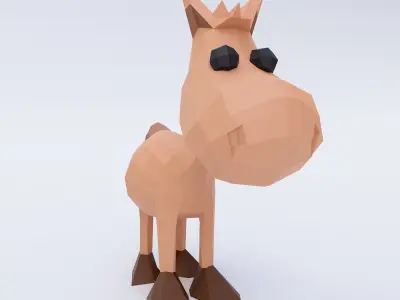 Horse toon 3d model Low-poly 3D model
