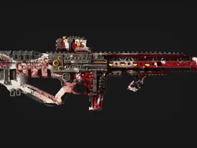 M4-HM Sniper Rifle Dead Snow Low-poly 3D model