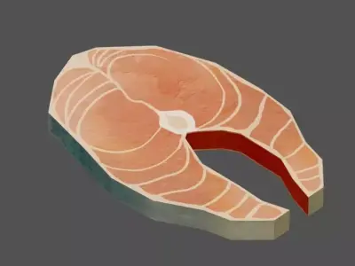Low Poly Salmon Low-poly 3D model