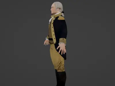 Low Poly George Washington Low-poly 3D model