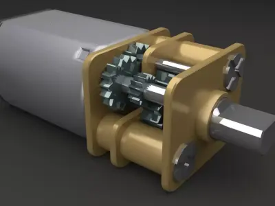 Electric motor with reducer 3D model