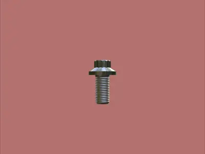 Steel Stained M3 12 Point Bolt 4K PBR 3D model