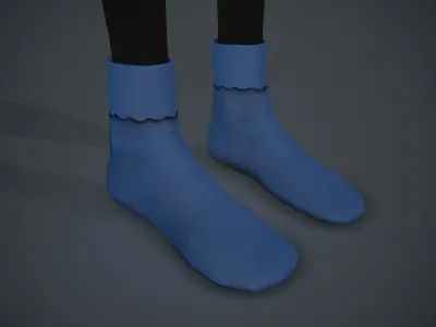 Blue Socks Style 1 Low-poly 3D model
