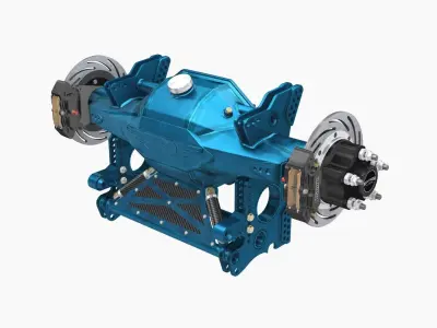 HCD Blue clear coat finish rear end Low-poly 3D model