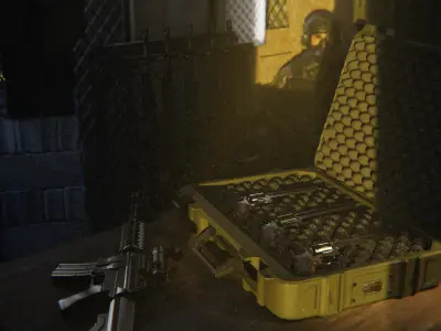 Magnum 44 revolver Low-poly 3D model