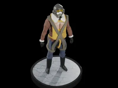 World War 2 Spitfire Pilot Low-poly 3D model