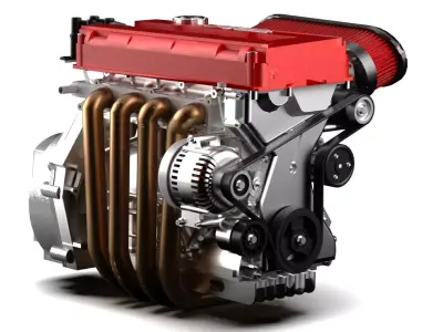 Honda B16A Engine Low-poly 3D model