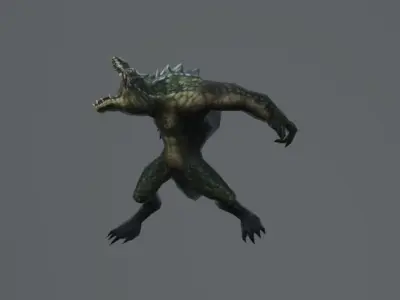 Crocodile Monster Low Poly Low-poly 3D model