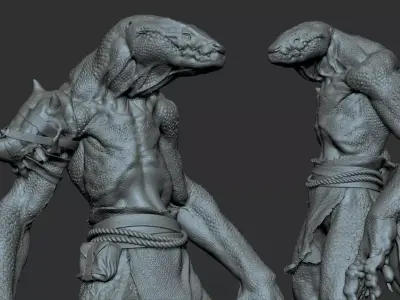 Lizardman - Presupported 3D model