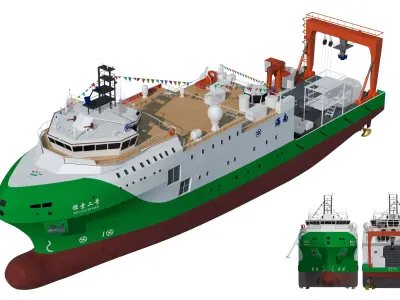 China Discovery II scientific research ship 3D model 3D model