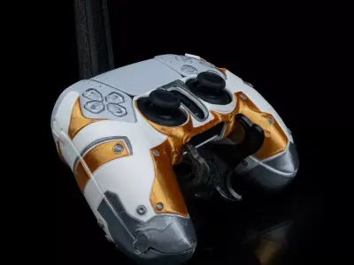 PS5 Controller Shell STL Futuristic Armor Sci Fi Design 3D print model