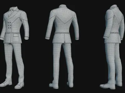 Military character clothes Low-poly 3D model