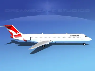 Douglas DC-9-40 Qantas  3D model