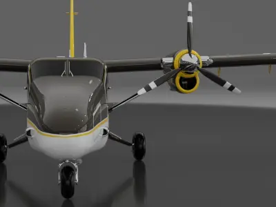 DHC-6 Twin Otter Low-poly 3D model