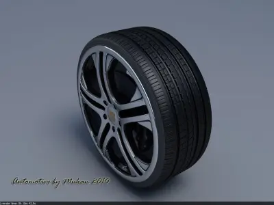 Wheel 04 Brabus and tyre 3D model