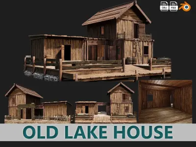 Old Lake House PBR 4K GameReady Pack 25 to 28 Low-poly 3D model