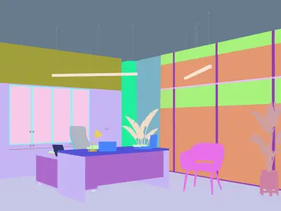 Modern middle-management office design 3D model