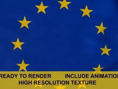 Evropean Union 3d Flag 3D model