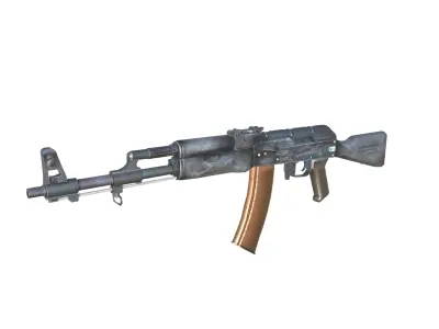 14-AK-47-gun model 3d game ready model Low-poly 3D model Low-poly 3D model