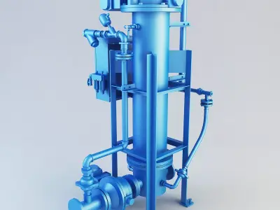 T Type NA pump Low-poly 3D model