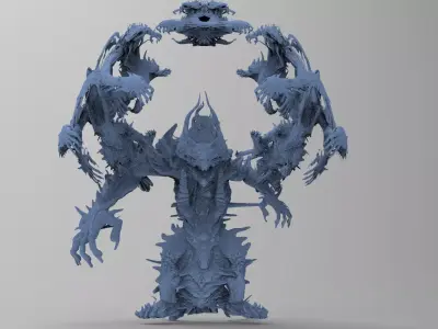 Demon Hand Sculpture large 2 3D model