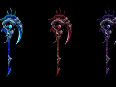 Frozen Bone Scepter Low-poly 3D model