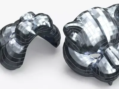 Mirror Panther Costume Mask Silver 3D model