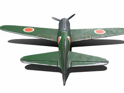 Mitsubishi A6M Zero WW2 Japan Fighter Plane Low-poly 3D model