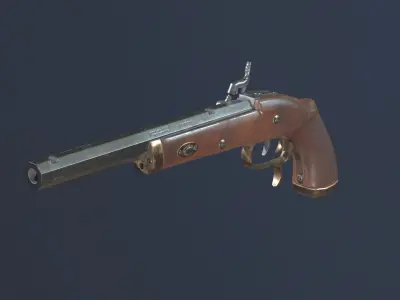 Pirate Black Powder Gun -clean- Low-poly 3D model