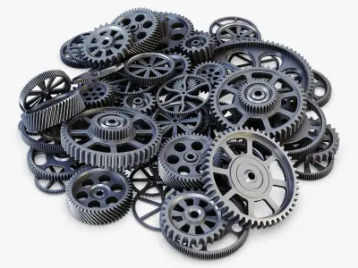 Pile of Scattered Gears v 1 3D model