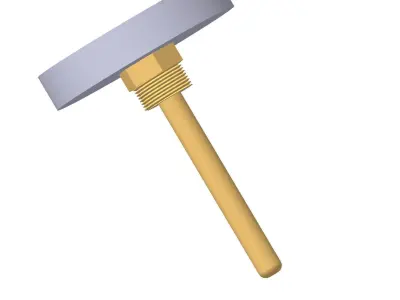 Thermometer d80 mm in a sleeve L80 mm 3D model