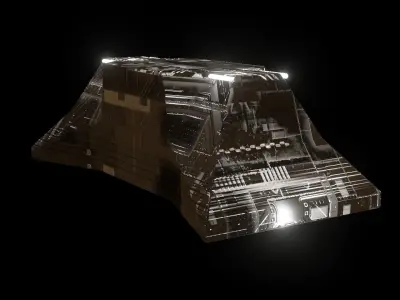 Military building ultra minimal design perfect for mobile games Low-poly 3D model