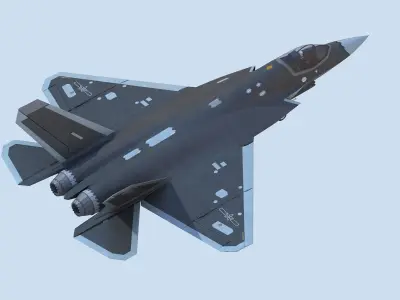 Chinese J35 Stealth Jet Fighter 3D model