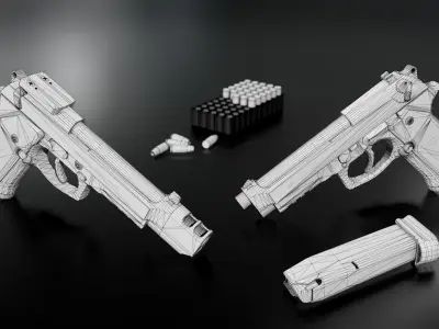 Beretta M9A3 9MM Handgun Low-poly 3D model